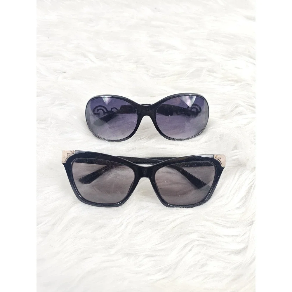 2 Original GUESS BLACK Sunglasses Plastic - Lightly Worn
